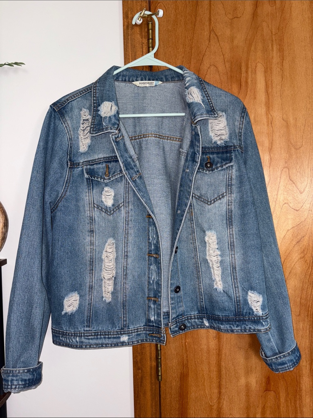 Highway Jeans Distressed Light Blue Denim Jacket